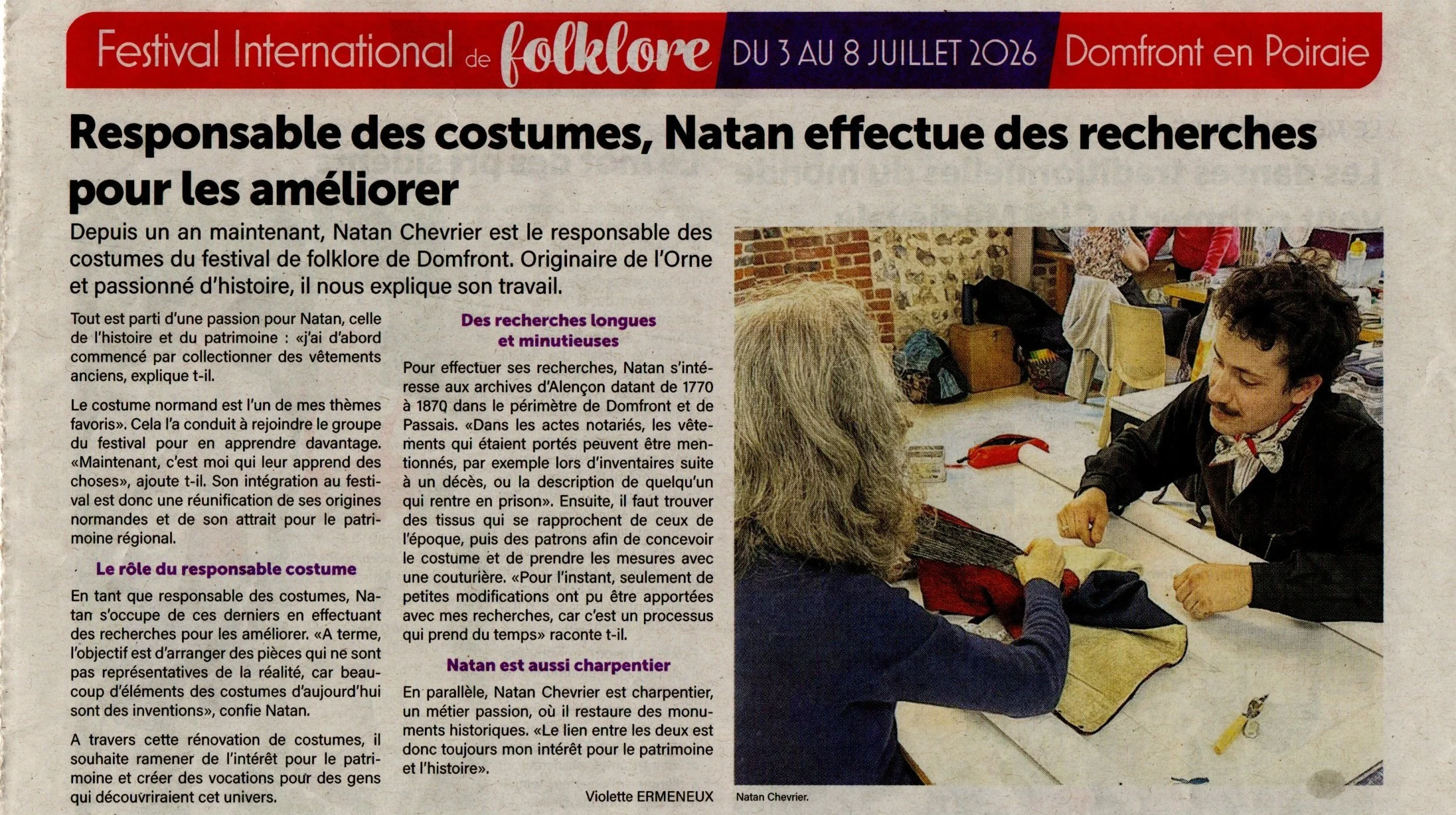 Responsable des costumes